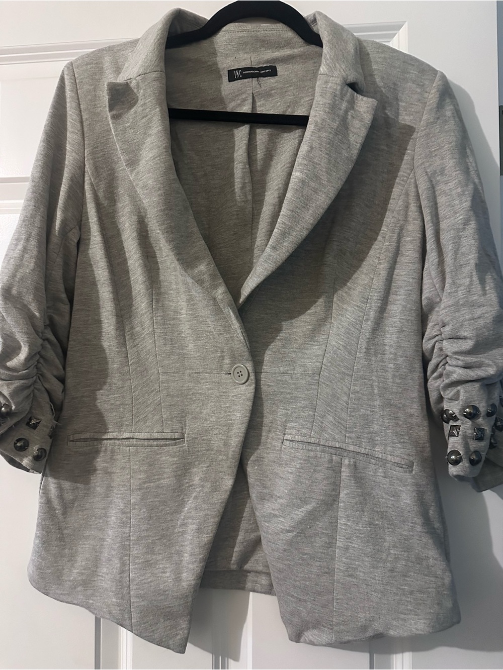 INC - Light Gray Women’s Single-Button Blazer Jacket